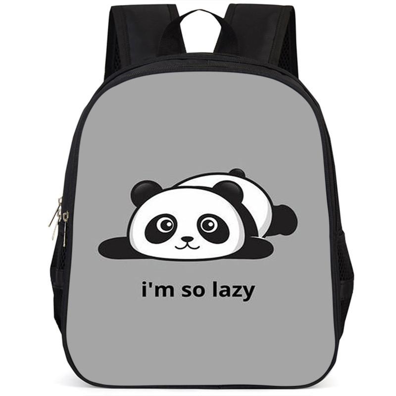 Spacious 15 Inch Panda Backpack For Elementary Kids Lightweight Oxford Cloth