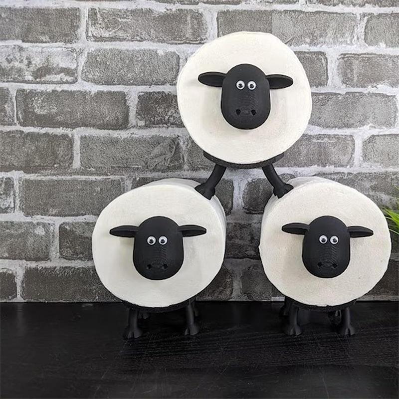 Cute Sheep Toilet Paper Roll Holder Sheep Tissue Box Sheep Toilet Paper Rack Bathroom Lamb Decorative Ornaments