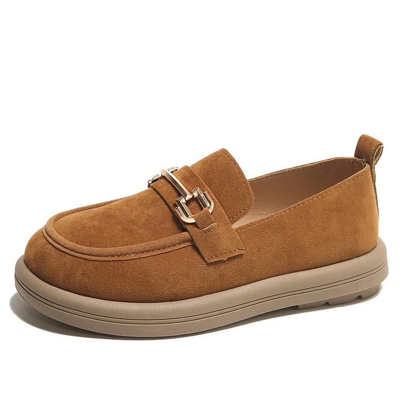 Pantofi mici din piele mată retro cu talpă plată pentru femei 2024 primăvară noi pantofi leneși tip beanie cu un singur pedal pantofi unici cu talpă plată pentru femei însărcinate