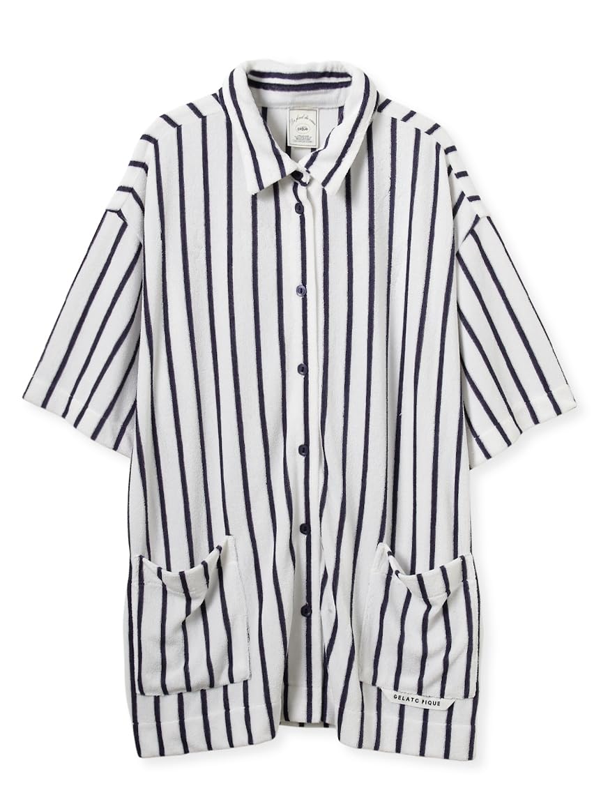 

Gelato Pique Striped Pile Shirt PWCT252363 NVY F Cool-Touch Women s