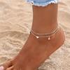 Trendy Alloy Layer Anklet for Women Waterproof Designs With Crystals Embellishments Vocation Accessory Outfits