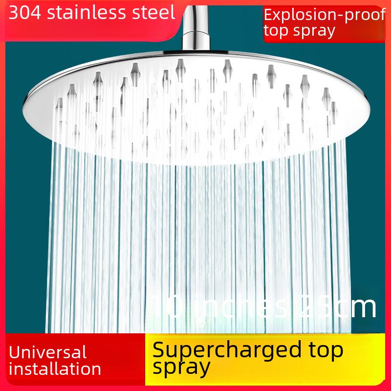 Verstellbares Duschkopfset aus Edelstahl (6/8/10 Zoll) - Regenfall-Overhead mit Booster-Funktion