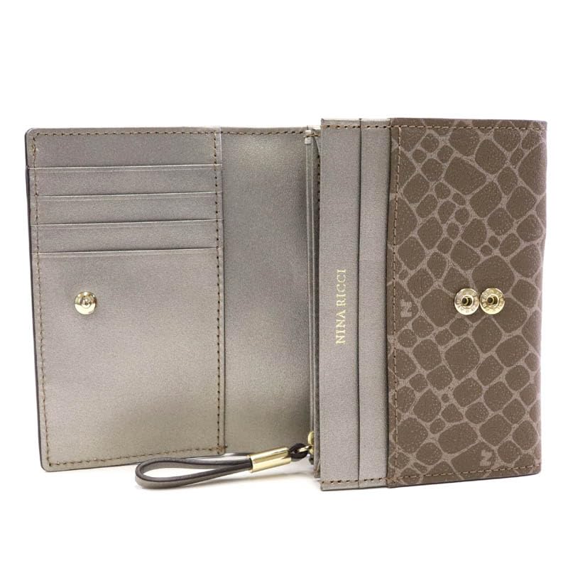 Nina Ricci Atre Nouveau Purse Bifold Wallet In Graphite 85-8202 Women's