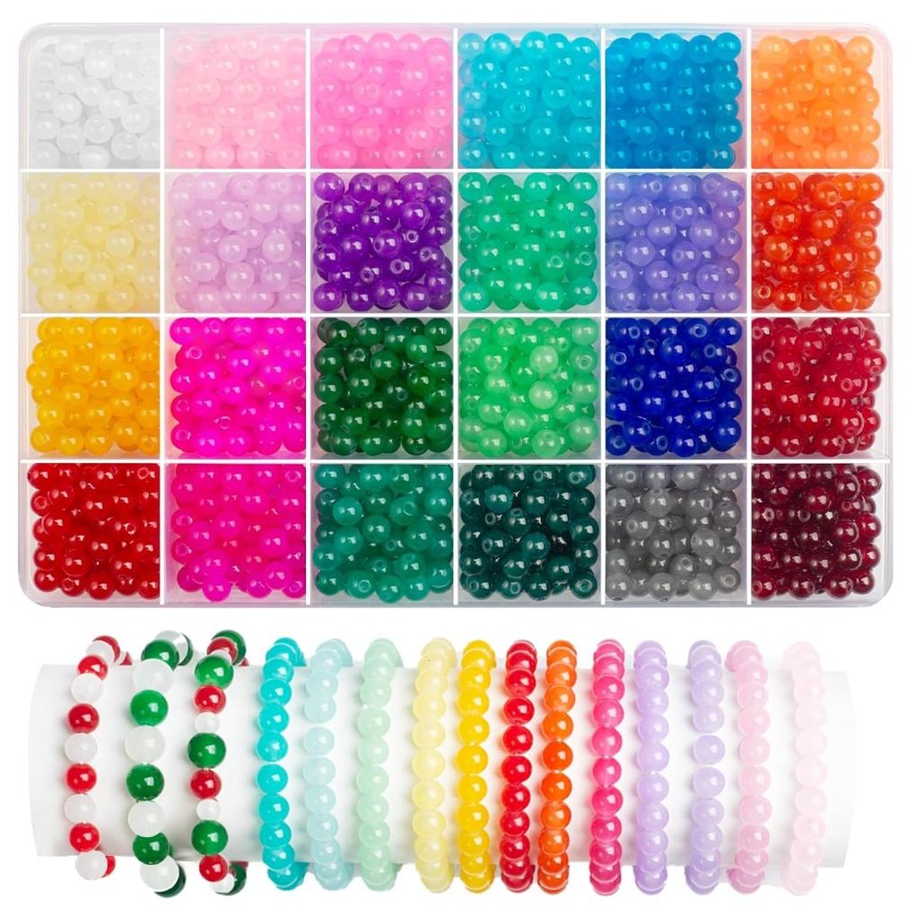 6Mm Glass Jelly Double Bead Set Glass Beads Beaded Diy Jewelry Accessories Glass Beads