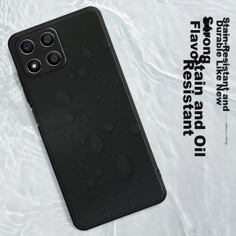 HotFire Phone Case for HONOR X30i, Protective Cover with Full Lens Protection, Upgraded Frosted Anti-Drop Slim Silicone Soft Case - Midnight Black