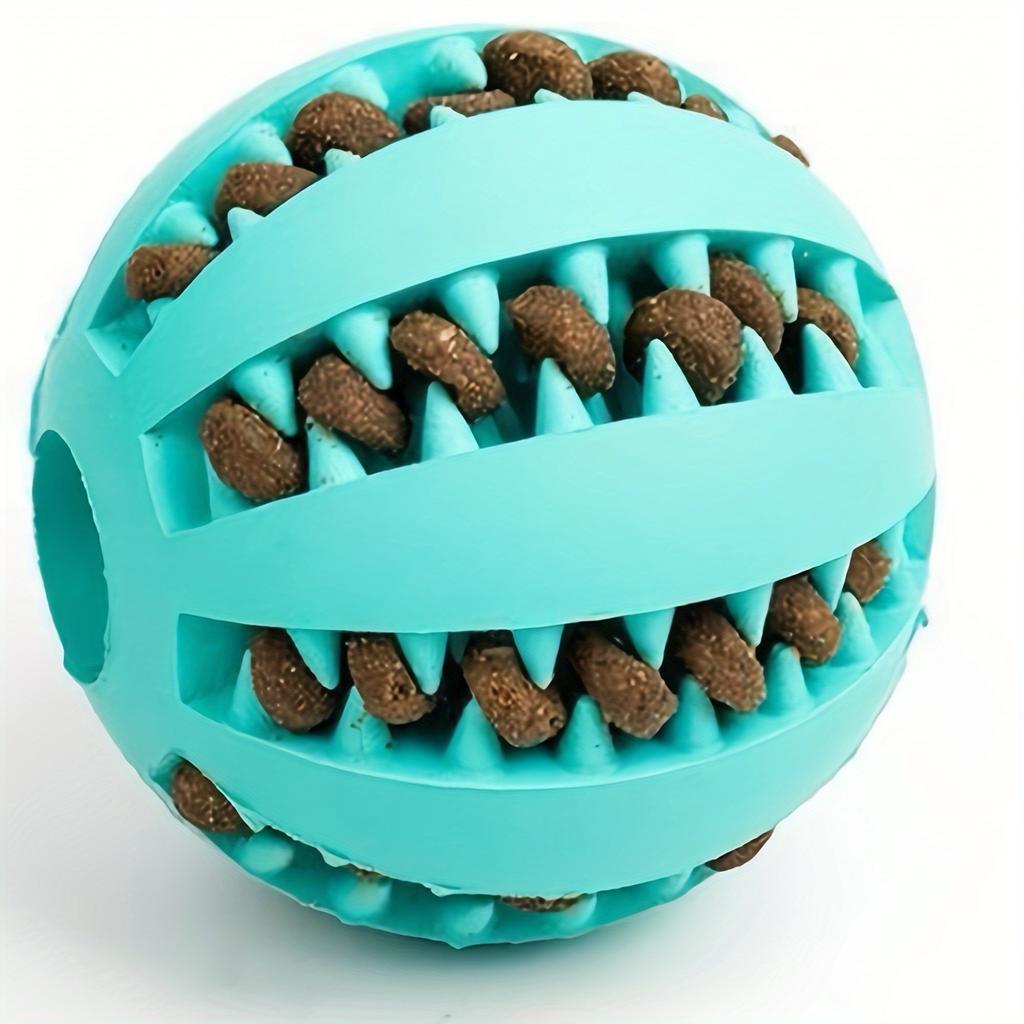 1pc Durable TPR Dog Toy with Rope - Interactive Tug-of-War and Treat Dispensing Ball for Teeth Cleaning