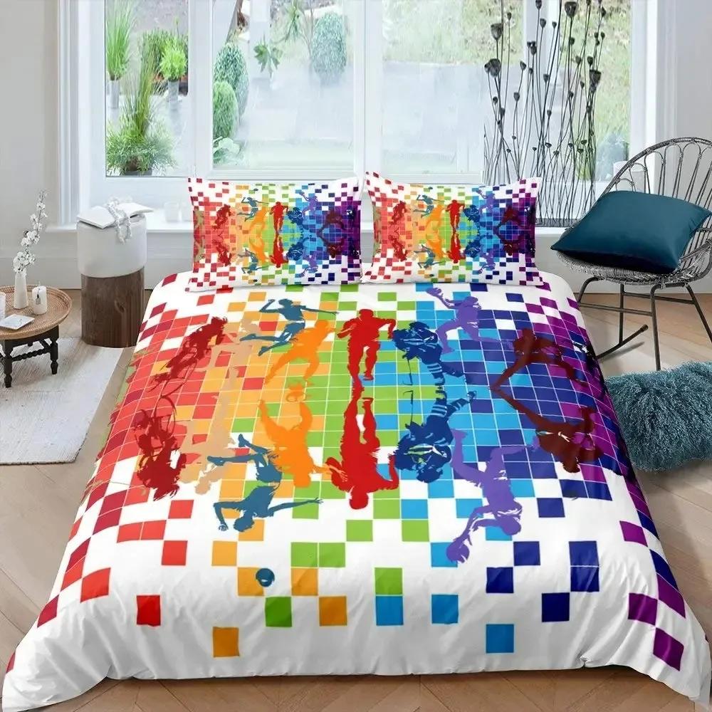 Czarne Moro Kamuflaż Piłki Golfowe Gamingowy Wygodny Poszwa na Kołdrę Poszewka na Poduszkę Zestaw Pościeli Dekoracja Sypialni Dziecięcej Tekstylia Domowe