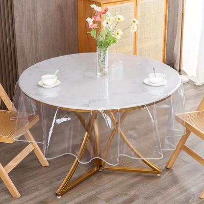 Transparent Round Table Cover Waterproof and Oil Resistant Rectangular Tablecloth Non Washable Household Soft Glass Coffee Table Mat Protective Mat