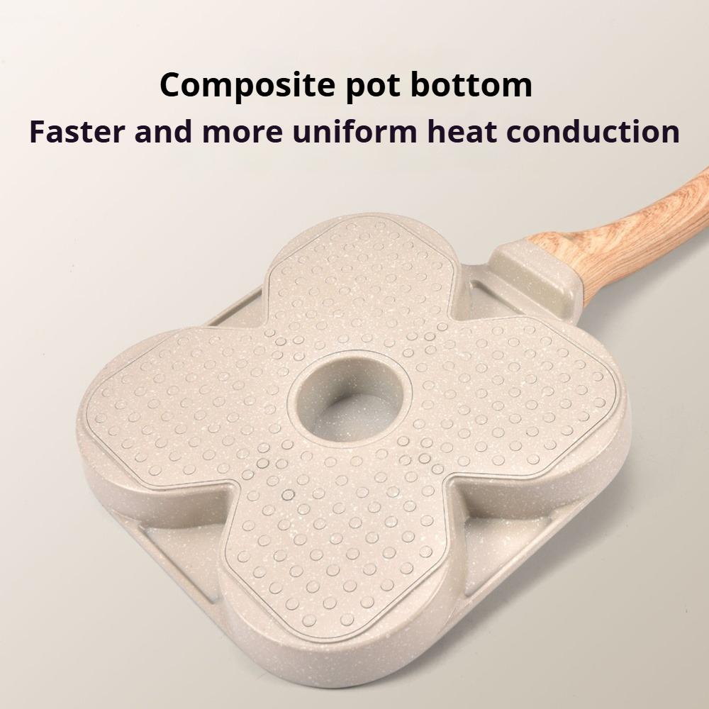 3/4 Hole Omelette Pot Nonstick Flats Bottomed Egg Steak Pot Divided Household Breakfast Egg Burger Frying Pan Universal Stove