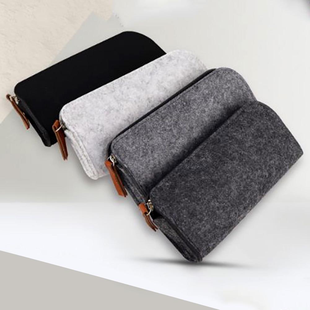 Portable Students Pen Bag Large capacity Pencil Case Zipper Storage Stationery Organizer Felt School Pencil Case School Supplies