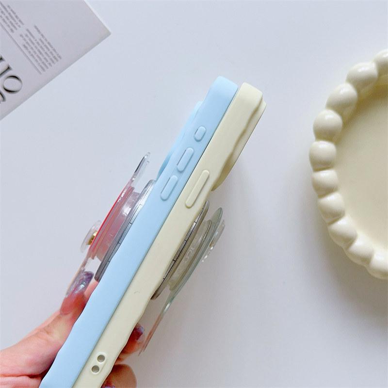 3D soft silicone Magnetic Ripple Phone Case with Air bag stand for iPhone 16 15 14 Pro Max Plus 13 12 Pro 11 All-inclusive fall protection Cover