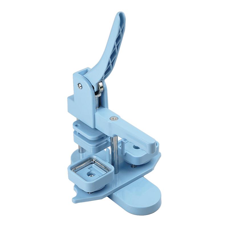 Máquina de fazer botões de crachá rosa de 50 mm, tipo rotativo, prensa manual, máquina de crachá quadrado para fazer crachás, alfinetes, artesanato de arte