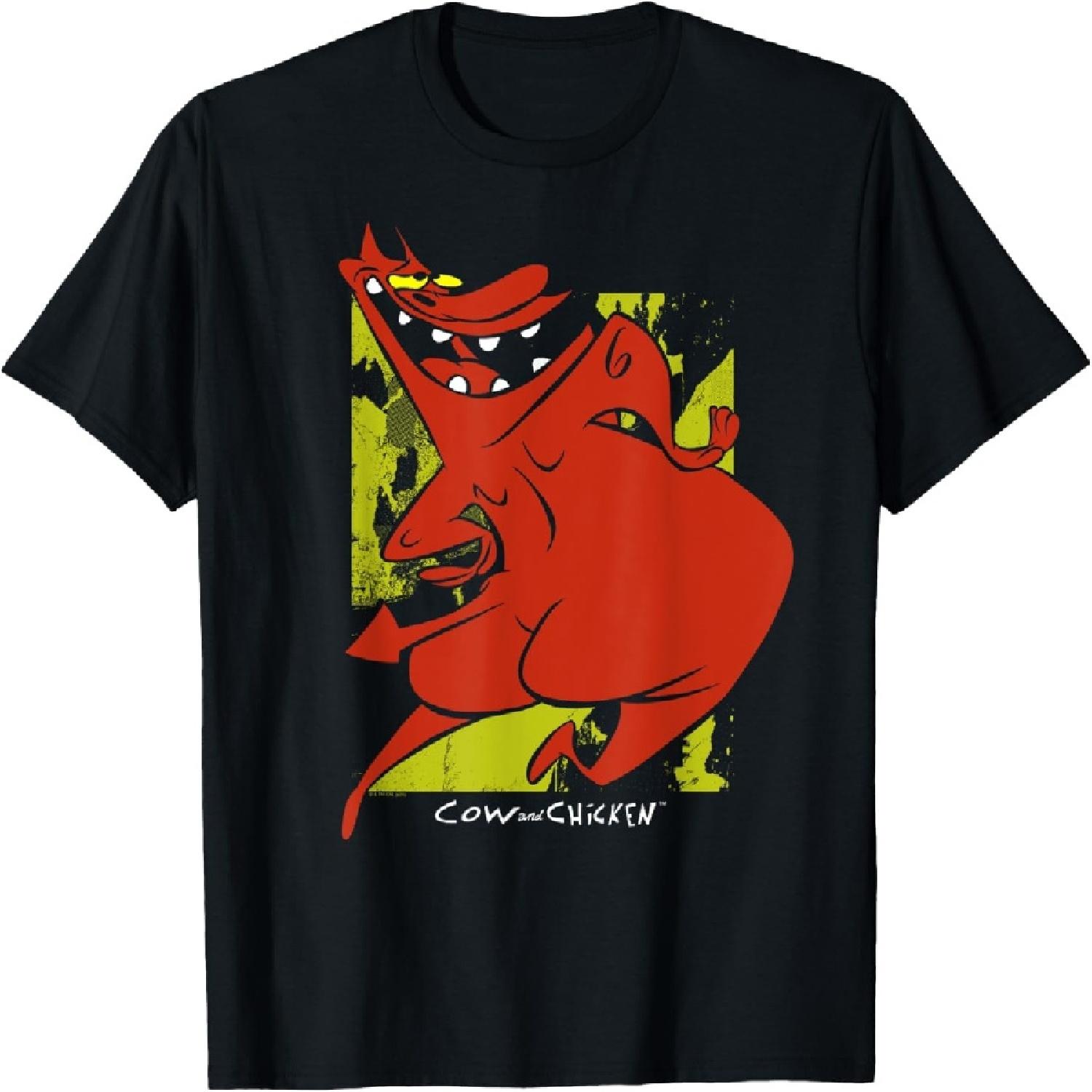 Red Guy Yellow Graffiti Cartoon T-Shirt S