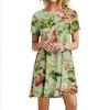 Sommer Schmetterling Kleider Damen Elegant Kurzarm 3D Druck Locker Kleid Vintage Lässig Rundhals Mini Übergröße Kleid