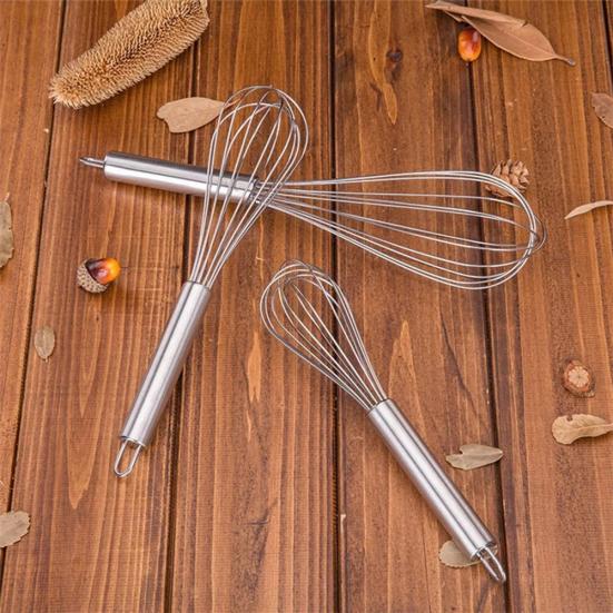 8/10/12 Inch Egg Whisk Multifunctional Quick Mixing Stainless Steel Balloon Wire Whisk Egg Beater Mixer Baking Utensil Kitchen Tool