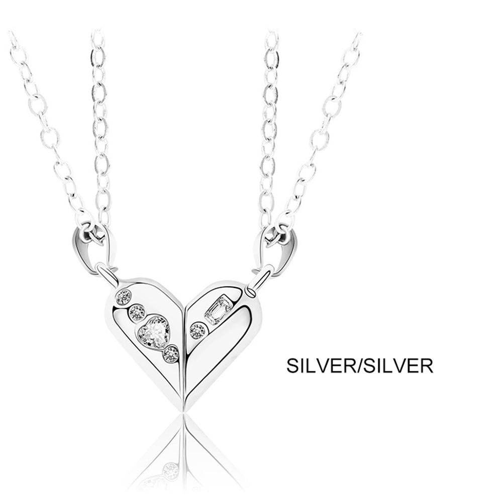 2 Τεμ./Σετ Μαγνήτης Έλκει Κολιέ Ζευγαριού Καρδιά Κρεμαστό Αλυσίδες Κλείδα Τσόκερ Για Αγάπη Δώρα Αγίου Βαλεντίνου Κοσμήματα