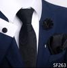Brown Paisley Men's Tie, Pocket Square, Cufflinks & Boutonniere Set for Business Formal Wear.
