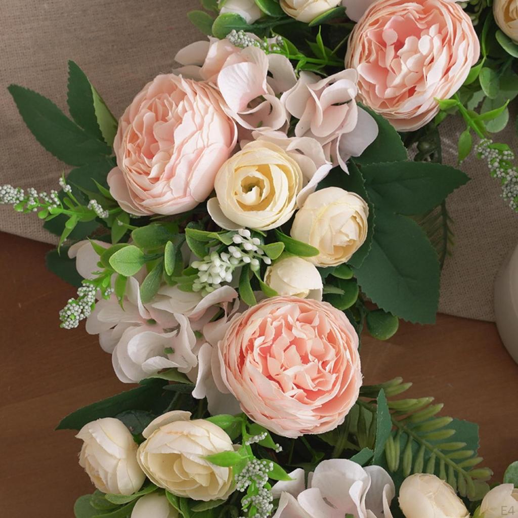 Artificial Peony Flower Wreath Blooming Silk Peonies for Spring Floral Wedding Indoor