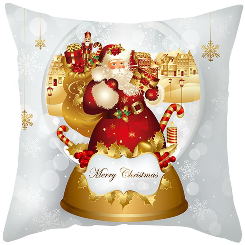 Față de pernă de Crăciun Sofă Dormitor Cameră Anul Nou Decor Acasă Vesel Sărbătoare Cadou 45x45 cm