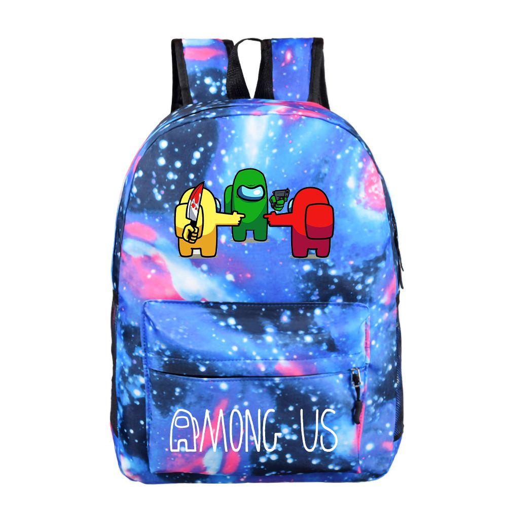 Stylish Among Us Backpack With Starry Background Perfect For Boys And Girls