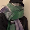 Korean Version of Mohair Plush Scarf for Women Winter High End New Versatile Plaid Scarf Student Shawl Outer Wear