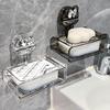No-Drill Wall-Mounted Suction Cup Soap Dish with Sponge Holder