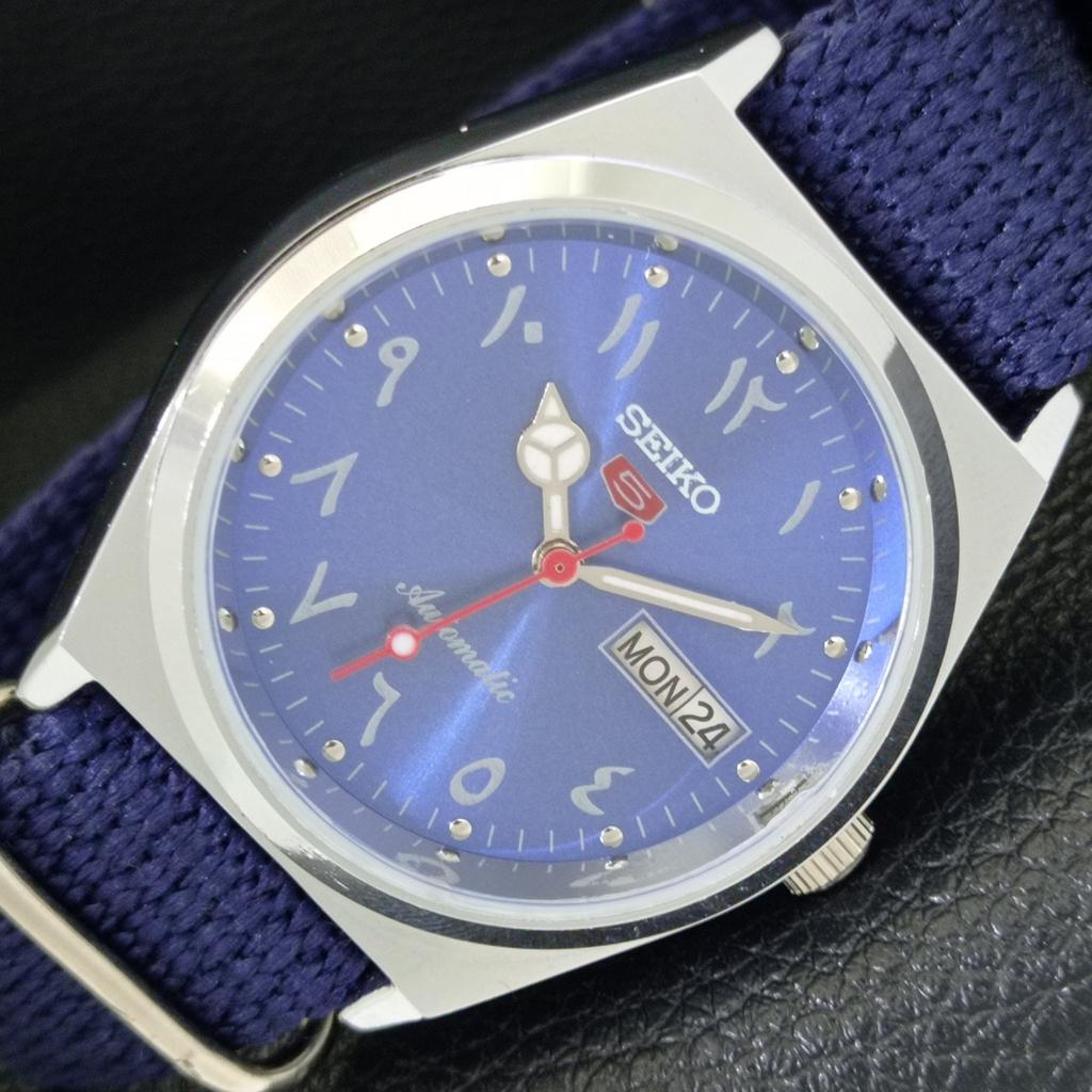 

JAPAN VINTAGE REFURBISHED SEIKO 5 AUTOMATIC 6309A MENS BLUE DIAL WATCH a441403-5 Sk-a441403