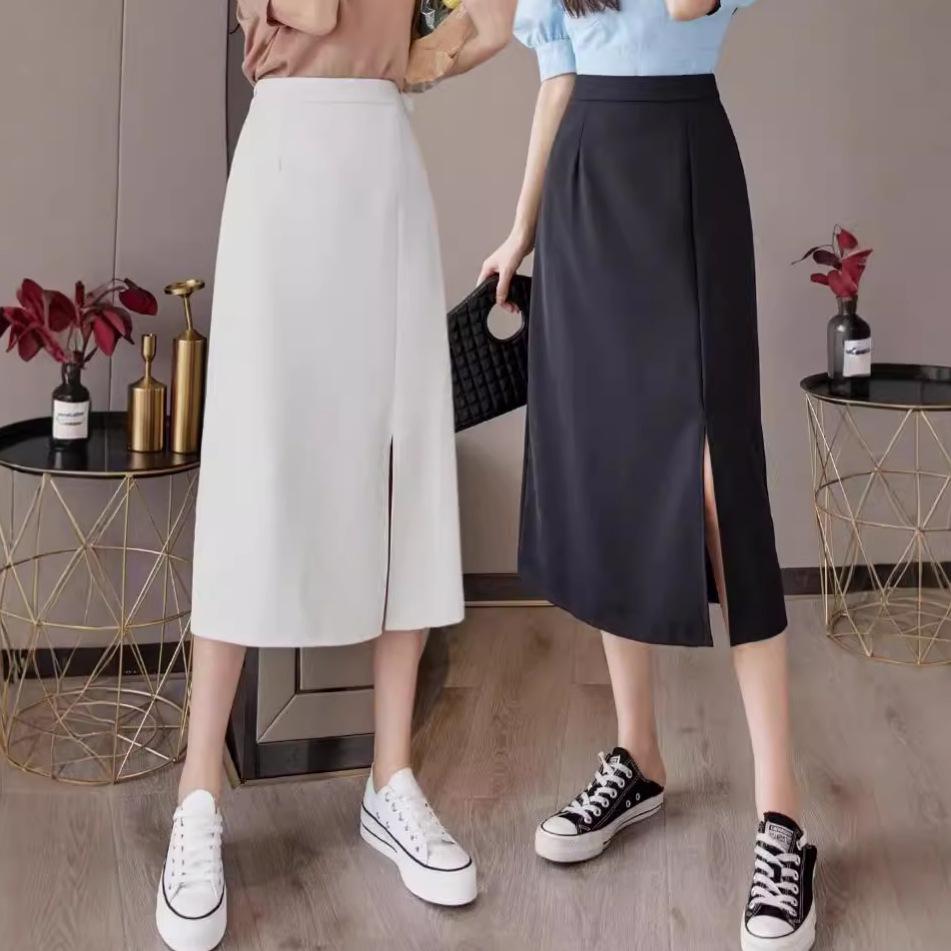 High-Waisted Slimming Midi Skirt for Women, 2024 Spring Collection, Plus Size Hip-Hugging Design, Curvy Fit