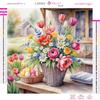 Art Vase Bouquet Diamond Painting  Full Round Diamond Mosaic Landscape Colorful Cross Stitch Kits Room Home Decor Gifts