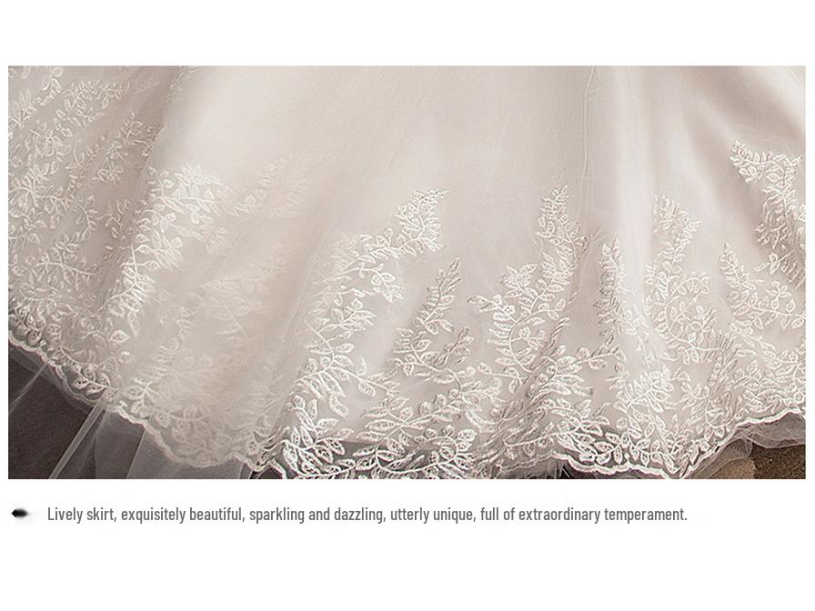 2024 Luxusní svatební šaty Hepburnská krajka - Odhalená ramena, Dlouhý rukáv, Dlouhá vlečka