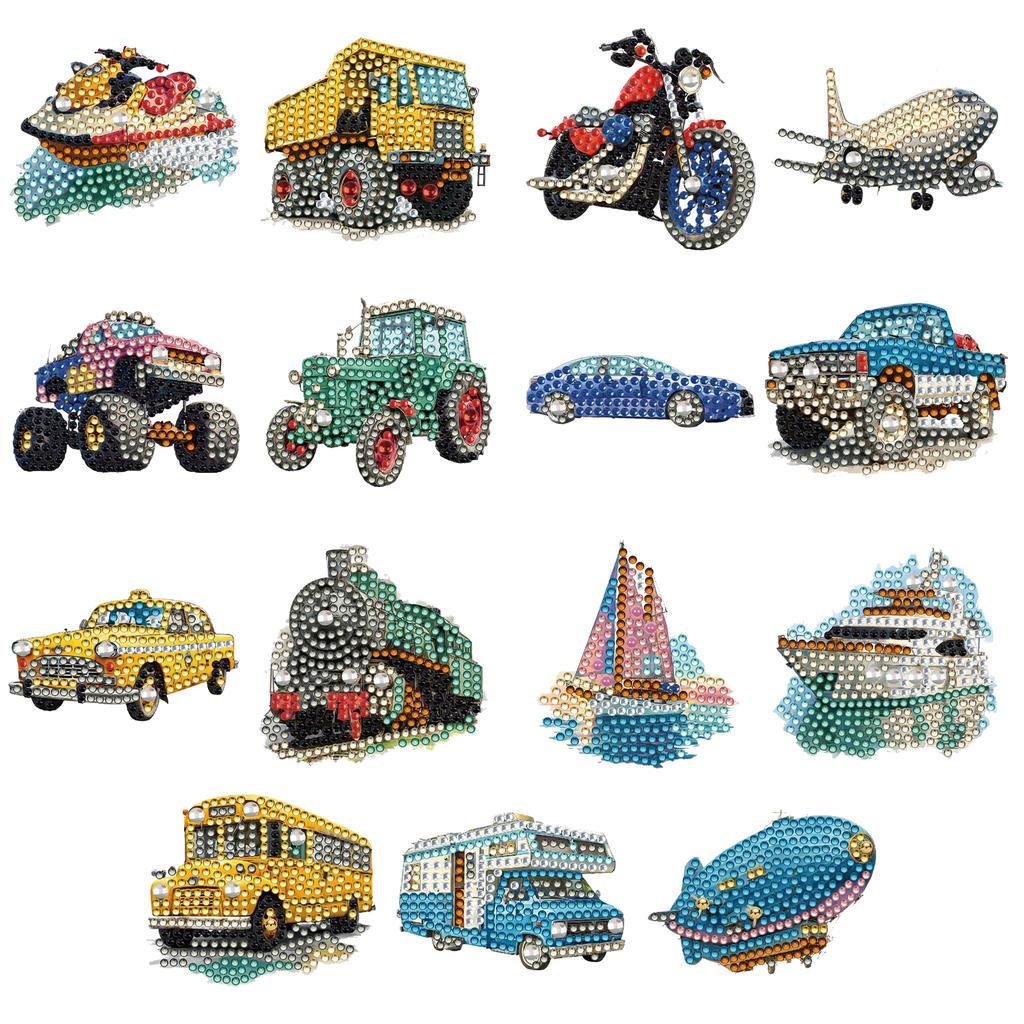 15pcs 2D/Flat Acrylic DIY Art Fridge Magnet Refrigerator Sticker Special-Shaped Drill for Adults Beginners Home Decor