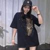 Kleidung Baumwolle Rundhals Pullover Kurzarm T-Shirt, Herren und Damen Heißer Diamant Halbsleeve Modetrend Partner Oberteil