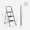 3-step Ladder, Folding Ladder, 20 Cm Wide Steps Covered with Anti-slip Rubber, Rubber Feet, Handrail, Max.. Load