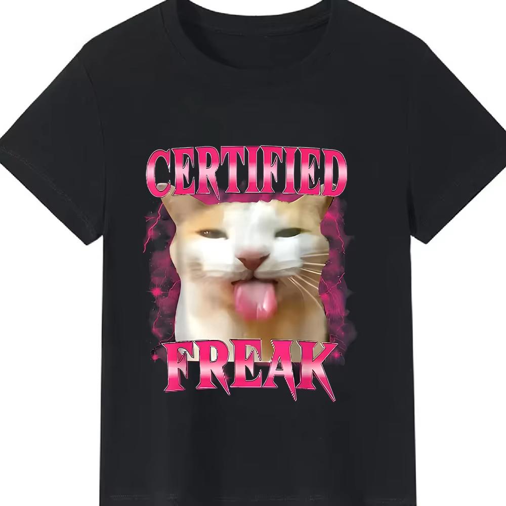Unisex Funny Meme Cat Tshirt Cute Kitten Graphic Print Casual Short Sleeve Humor Streetwear Tee For Unisex Unisex Cat Lover Gift