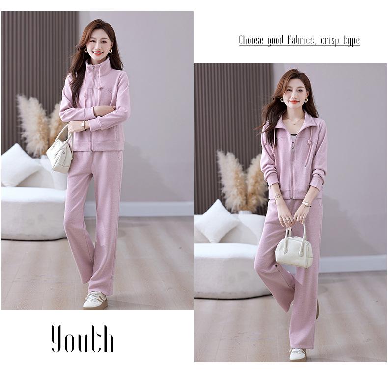 Chic Cashmere Cardigan & Slimming Sportswear Set for Women - 2025 Spring/Autumn Running Suit, Two-Piece.