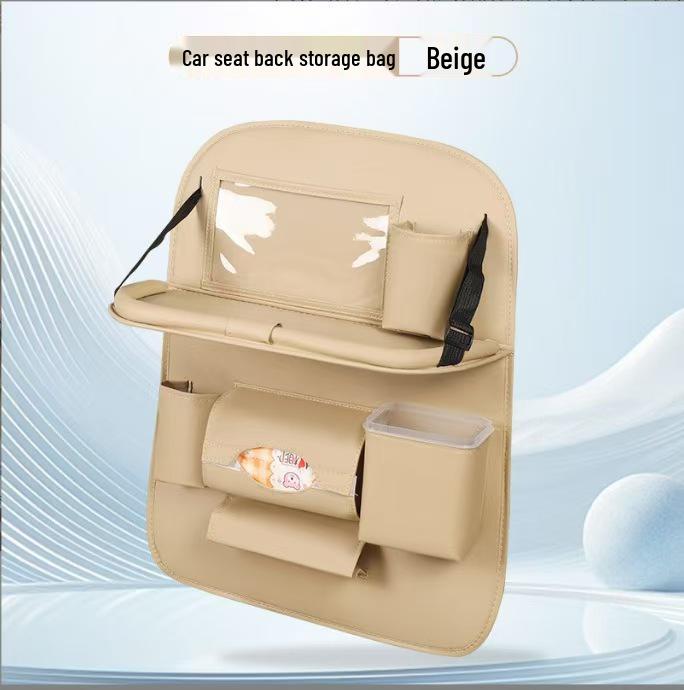 

Органайзер на спинку сиденья автомобиля и водонепроницаемый мешок для мусора с держателем для салфеток 48*64 cm бежевый