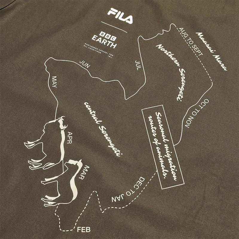 FILA x BBC EARTH T Shirt Men's Chestnut A11M437123FDR