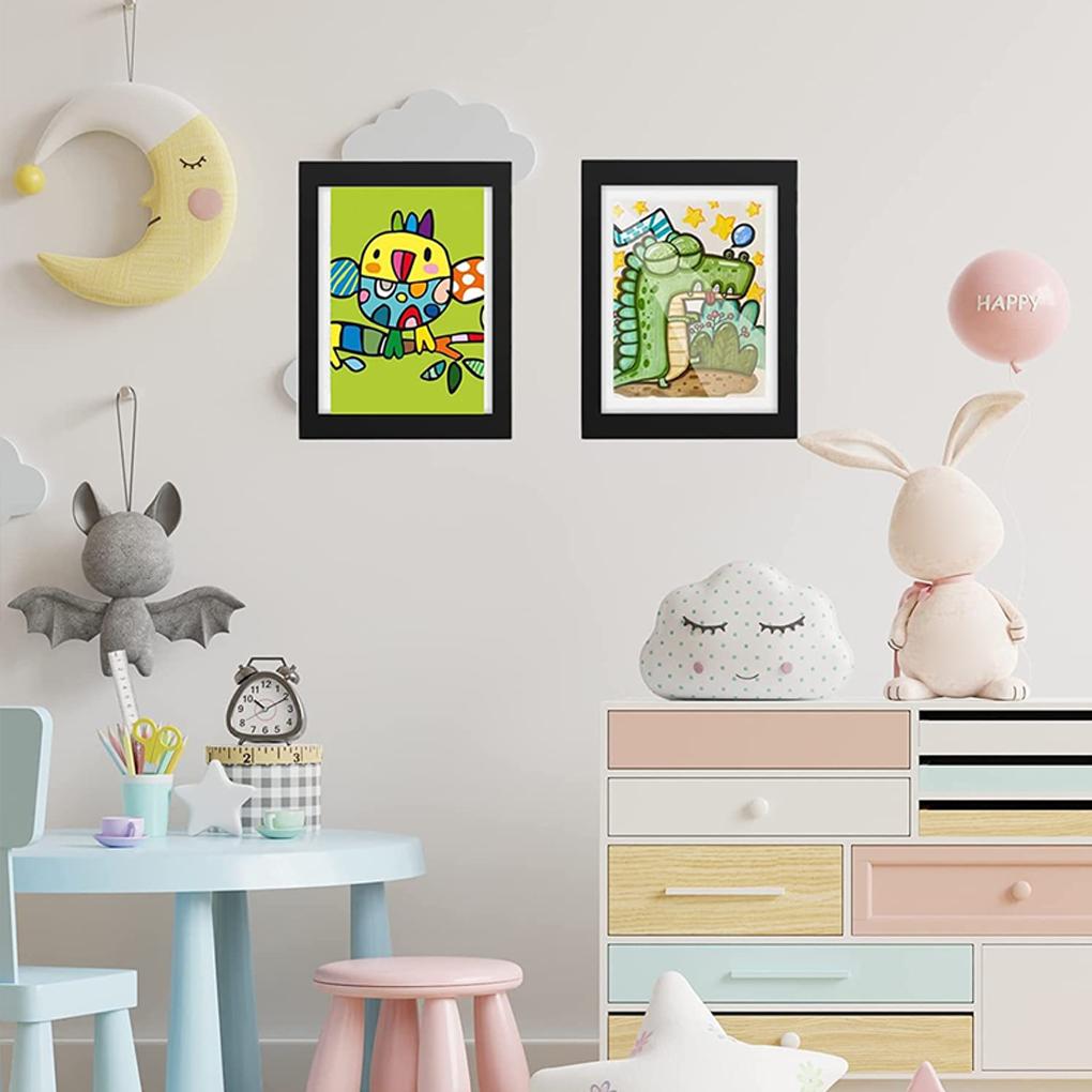 Wood Picture Frame Decorative Elastic Band Rectangular Wall-mounted Replacement Home Salon Gallery Artwork Frames