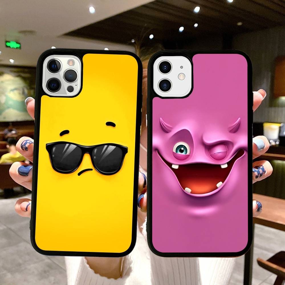 Funny Face For IPhone 17 16 15 14 13 12 11 Mini Pro Max Plus PC+TPU Back Phone Cover