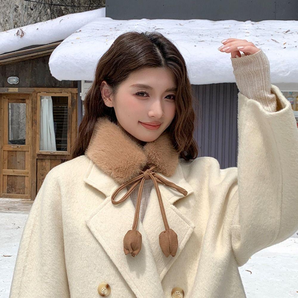 Multi Functional Warm Plush Scarf Headband Fur Neck Warmer Fashion Rabbit Fur Earmuffs  Shopping