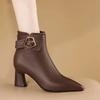 Botas Femininas Women Fashion Sweet Golden Crystal Mesh Breathable Square Heel Boots Lady Casual Autumn Shoes Ab729