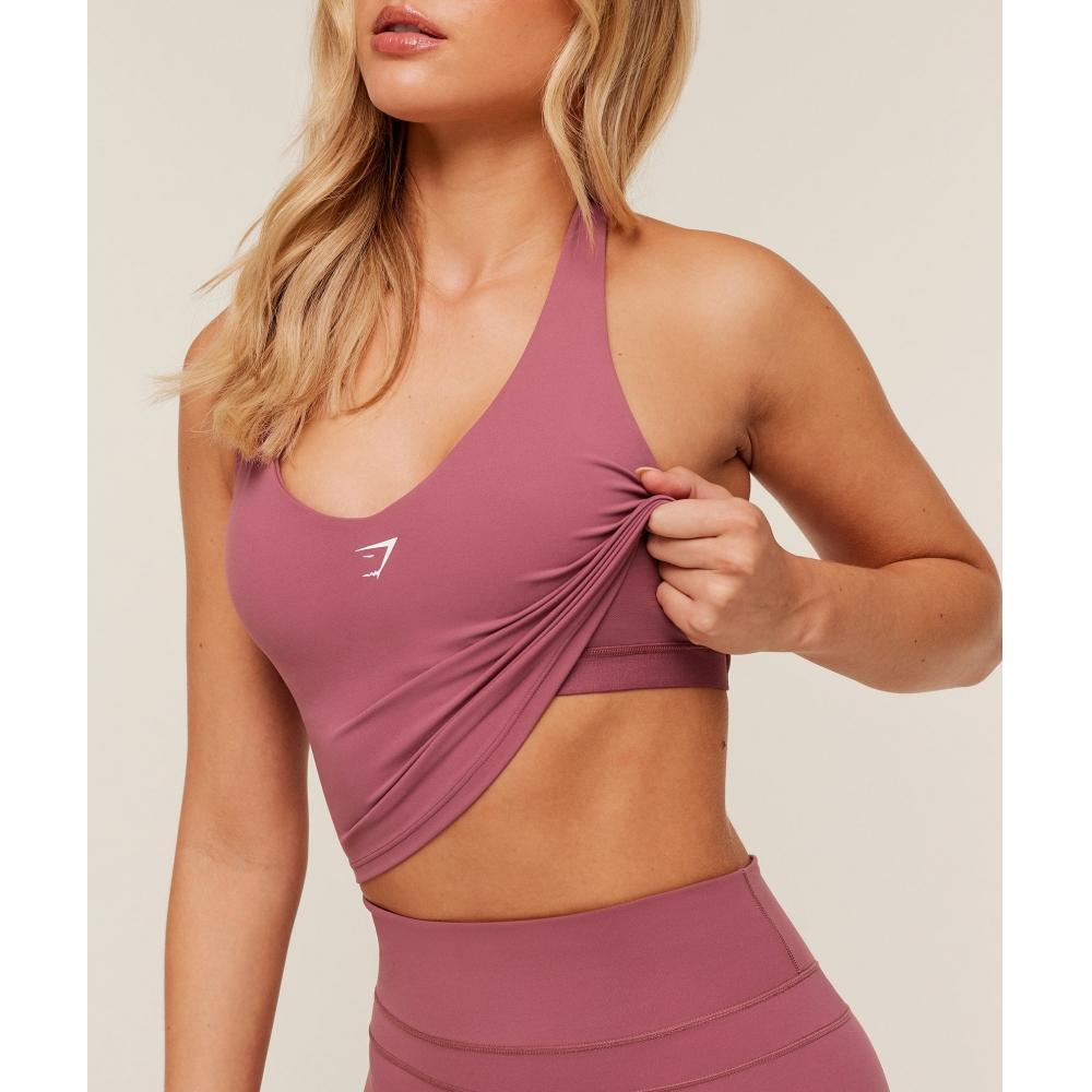 Gymshark Halter Neck Cami With Shelf Reset Pink B8a5t Kc2j