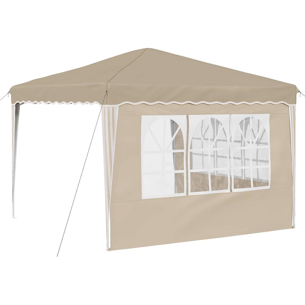 Pop Up Party Tent 288 X 288 X 245 Cm Cream Oxford Fabric