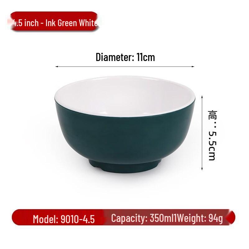 4.5-inch Melamine Two-Tone Rice Bowl, 10-Pack