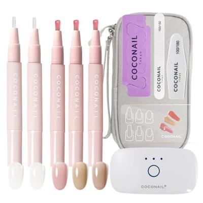 11-Piece Gel Nail Set for Beginners: HEMA-Free, Peelable Gel Nail Stickers, Self-Nail Kit, Peel-Off Gel Nail Tips, Hypoallergenic, Transparent, Easy F