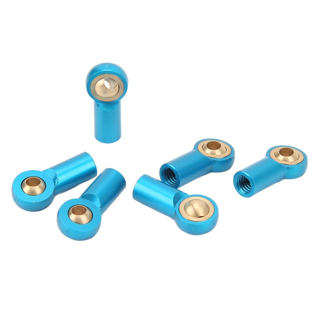 6Pcs Aluminum Alloy M3 Link Rod Tie Rod End Ball Head Joint Holder for 1 10 RC Car Blue