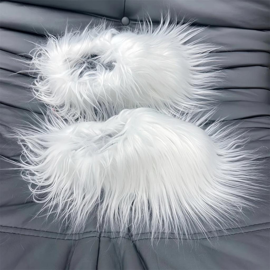 Spring and Autumn Classic Thick Bottom Hairy Slippers for Women's Outerwear 2024 New Thick Bottom Baotou Casual Half Slippers