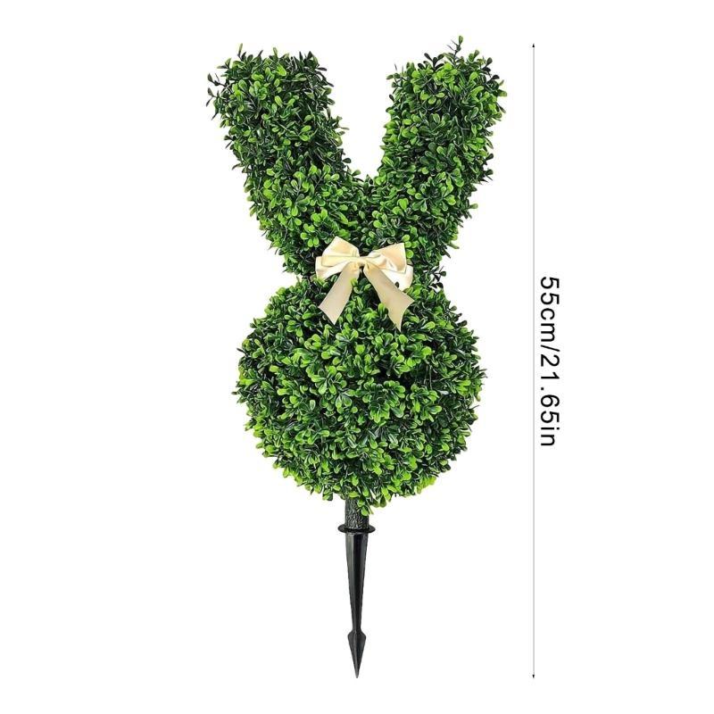 92MF Easter Stake Rabbit Topiary Tree with Realistic Green Pot for Home and Garden Parterre Enhancement