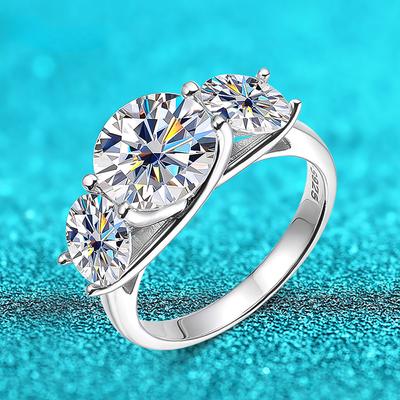 5ct certifikovaný snubní prsten z pravého moissanitu pro ženy Sparkling Promise Band 100% 925 Sterling Silver šperky velkoobchod