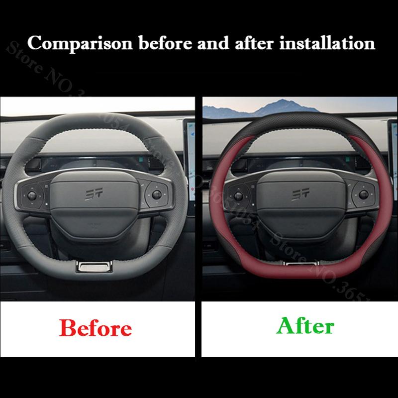 For Jetour Shanhai L6 T1 T2 Car Steering Wheel Cover Leather Ultra-thin Anti Slip Car Handle Covers Interior Decor Accessories